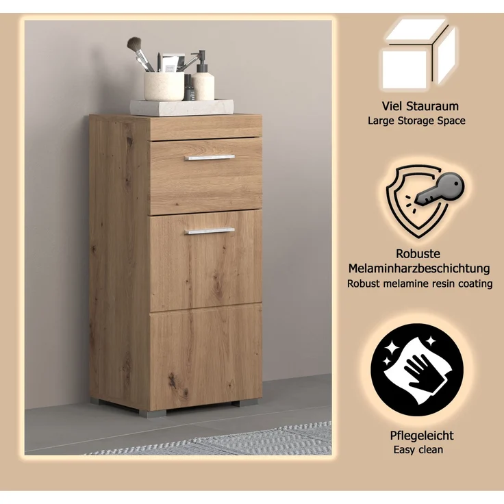 Trendteam 'Amanda' Midischrank, Holz, 79 x 31 x 37 cm, Asteiche – Bild 12