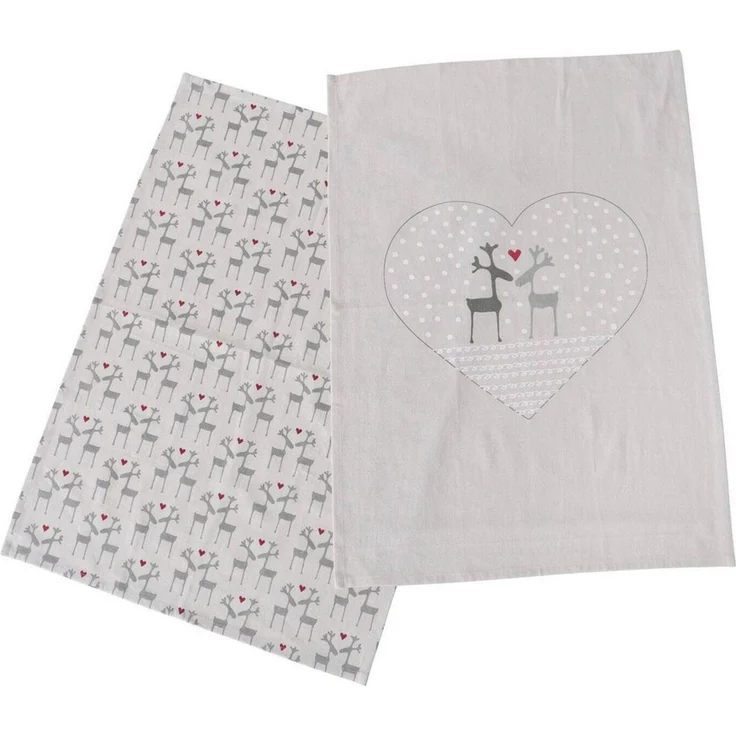 BOLTZE GRUPPE Geschirrtuch Küchentücher mit festlichem Muster LOVELIES, 50 x 70 cm, 2er-Set, 2er-Set – Bild 1