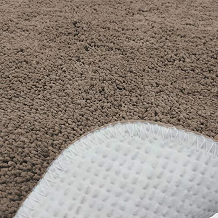 Brandsseller Badezimmerteppich 50x80 cm Badvorleger Badematte Badteppich rechteckig Chenille rutschfest saugstark maschinenwaschbar - Taupe – Bild 5