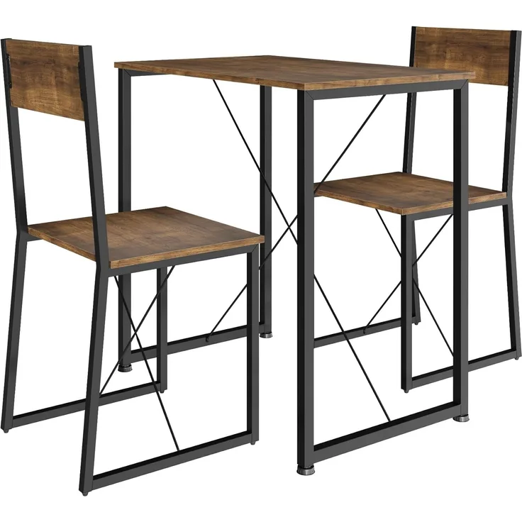tectake Sitzgruppe Margate, (Set, 3-tlg), Solide und standsichere Stahlgestelle mit Pulverbeschichtung