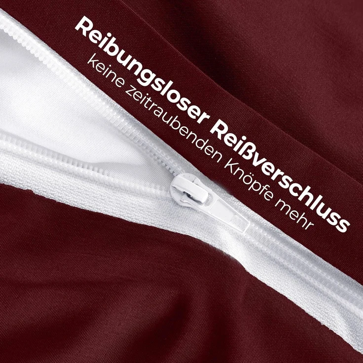 Utopia Bedding Bettwäsche 200x200 Set - Mikrofaser Bettbezug 200x200 cm + 2 Kissenbezüge 50x75 cm - Burgund – Bild 6