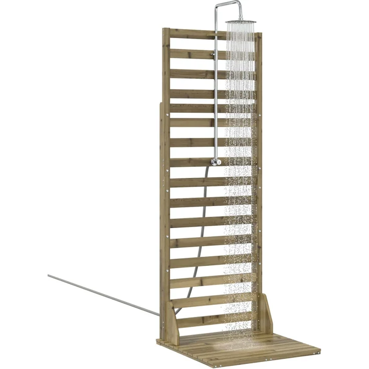 vidaXL Gartendusche 225 cm Imprägniertes Kiefernholz und Edelstahl 886351 – Bild 3