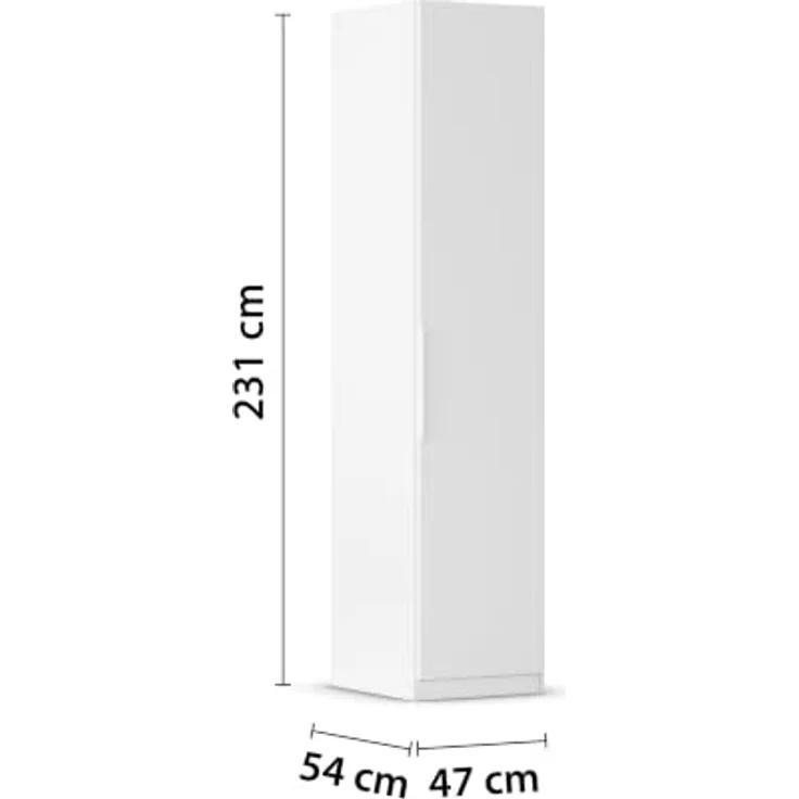 Rauch Möbel MYLORA, Kleiderschrank, Farbe Weiß, Breite 47 cm | Mehrzweckschrank, Schrank mit patentiertem Schnellmontagesystem, 1-türig, Zubehör Basic, für Homeoffice, Garderobe, Flur – Bild 3