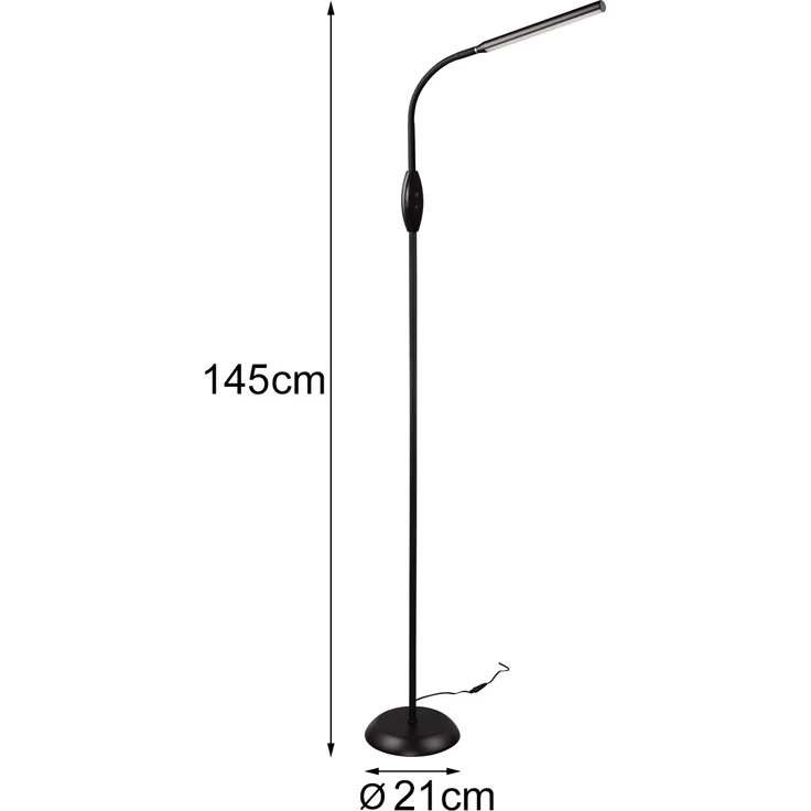 LED Stehleuchte, schwarz, Touchschalter, flexibel, H 145 cm – Bild 3