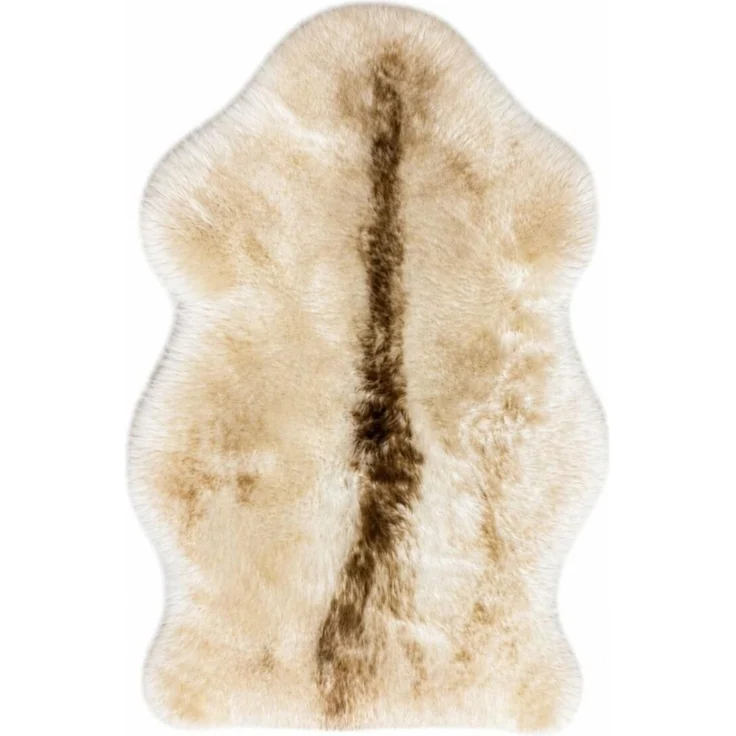 Lammfell Merino Naturfell mit braunem Mittelstreifen Größe: 130-140 – Bild 3