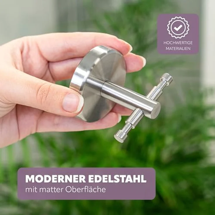 bremermann Wandhaken Bad-Serie PIAZZA - 4er Set, aus Edelstahl matt, (4-St) – Bild 5