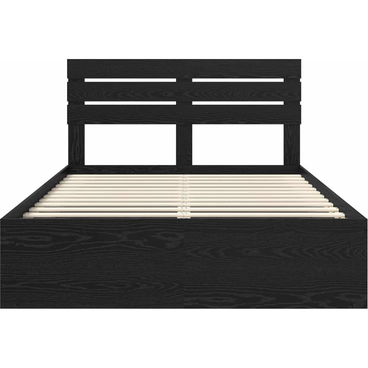 vidaXL Bettrahmen Schwarz 160 x 200 cm Massives Kiefernholz 3411392 – Bild 6
