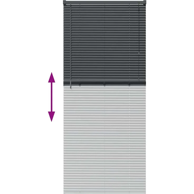 vidaXL Venezianische Jalousie Dunkelgrau 175 x 80 cm 25 mm Aluminium 42006068 – Bild 12