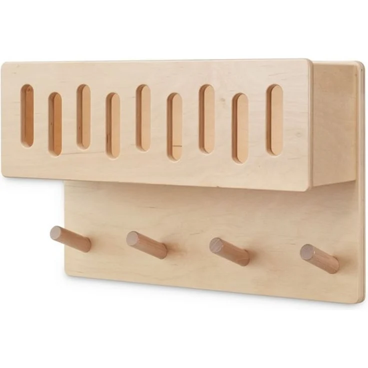 Ehrenkind Wandgarderobe für Kinder, Kindergarderobe (Garderobe Kinder, Garderobe für Kinderzimmer, Kinder Garderobe), aus massivem und nachhaltigem Holz - nach Montessori – Bild 4