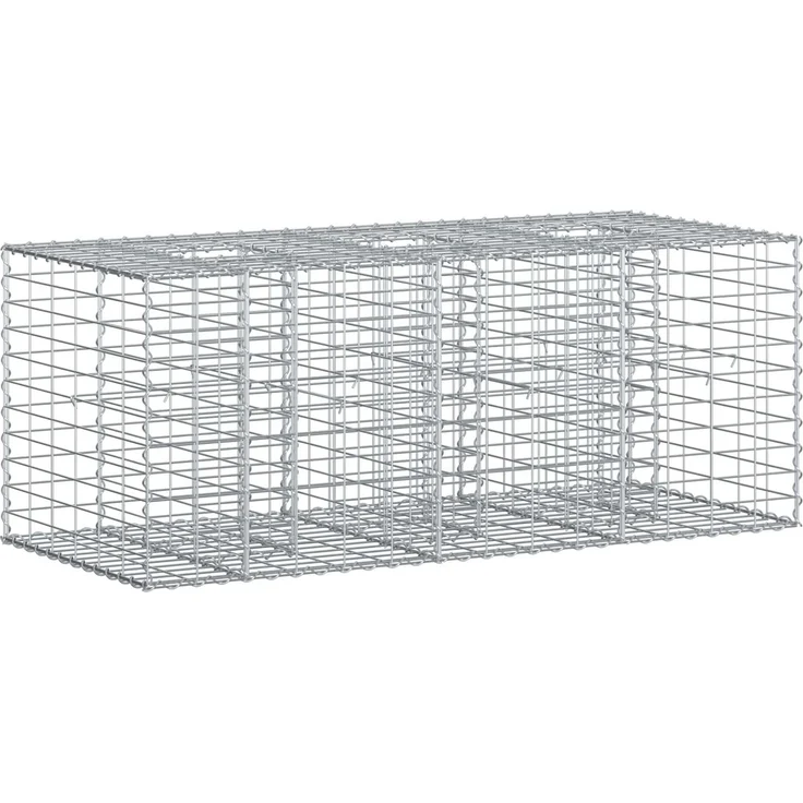 vidaXL Gabionen-Hochbeet 140 x 60 x 55 cm Verzinkter Stahl Silber 42033322 – Bild 2