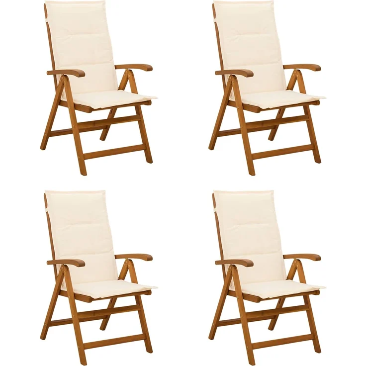 vidaXL Liegestühle für den Garten 4 stk. Natur Massivholz Akazie 3434464 – Bild 1
