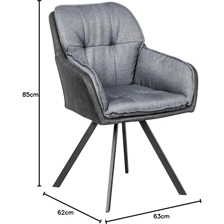 riess-ambiente Armlehnstuhl MR. LOUNGER hellbraun – Microfaser, mit Armlehne, Metall-Beine, 180° drehbar mit Rückholmechanik – ideal für Esszimmer oder Büro – Bild 3
