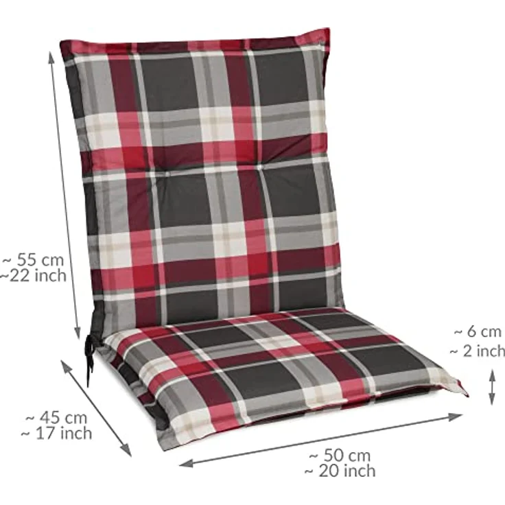Beautissu 4er Set Niedriglehner Auflage Sunny 100 x 50 x 6 cm Bordeaux – Bild 4