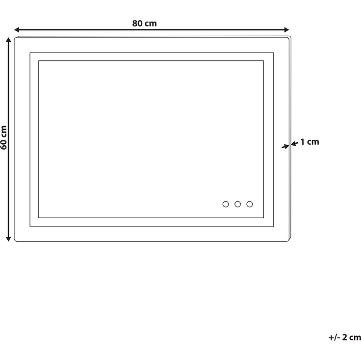 LED-Badezimmer-Spiegel PRENOIS 80 cm x 60 cm Silber – Bild 2