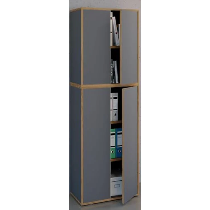 VCM Büroschrank Salia 920802 Anthrazit H. 183 x B. 60 x T. 33 cm – Bild 5