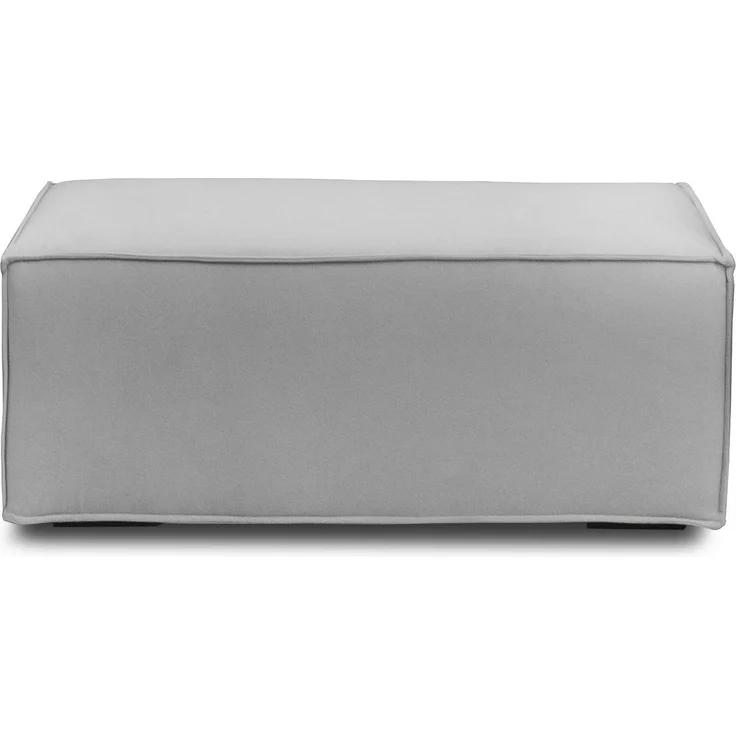 Dmora Assisi-Pouf, Wohnzimmer-Pouf, Relaxsessel aus gepolstertem Stoff, 100 % Made in Italy, 100 x 70 x 43 cm, Grau – Bild 6