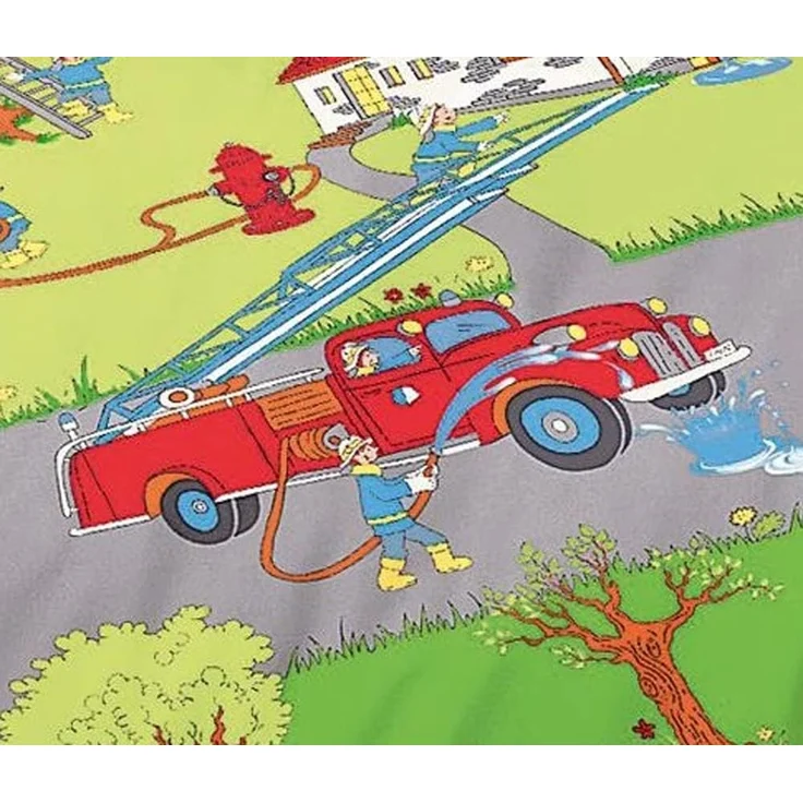 BIERBAUM Kinderbettwäsche Feuerwehr 80 x 80 cm 135 x 200 cm – Bild 4
