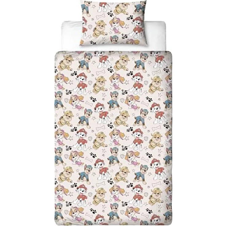 PAW PATROL offiziell Lizenziertes Skizzen-Design Einzelbettwäsche-Set | Wendbares 2-seitiges Hundebettzeug einschließlich passendem Kissenbezug | Perfekt für das Kinderzimmer | Polybaumwolle – Bild 4