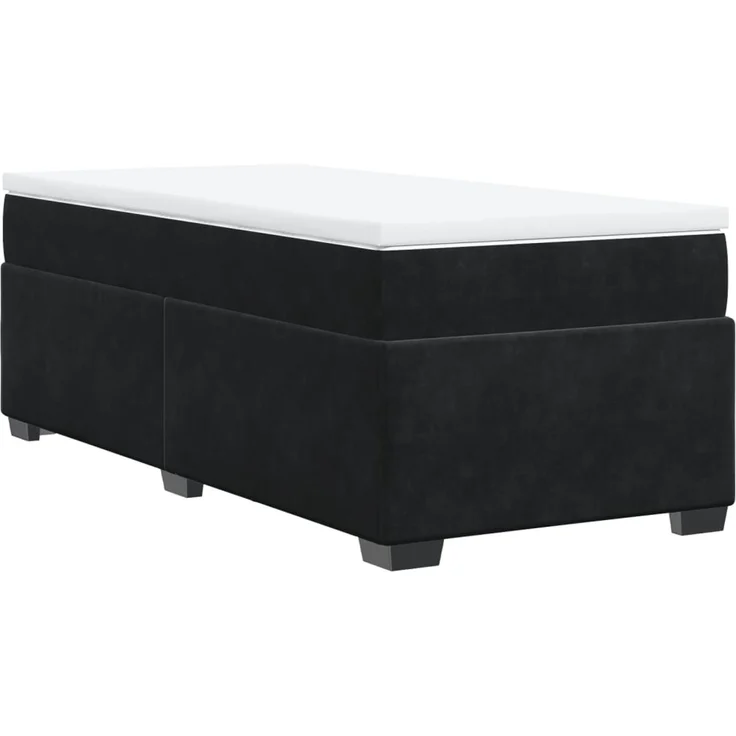 vidaXL Boxspringbett mit Matratze Schwarz 100x200 cm Samt 3285265 – Bild 9