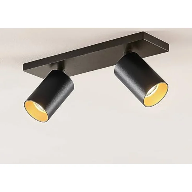 Arcchio Wandstrahler und Deckenstrahler, 350° drehbar und 90° schwenkbar, Aluminium schwarz, 2x GU10 ohne Leuchtmittel – Bild 2