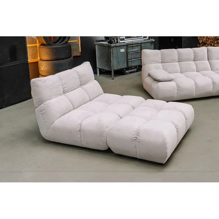 KAWOLA Sessel VIVIEN Drehsessel Feincord silber 85 x 108 x 112 cm – Bild 2