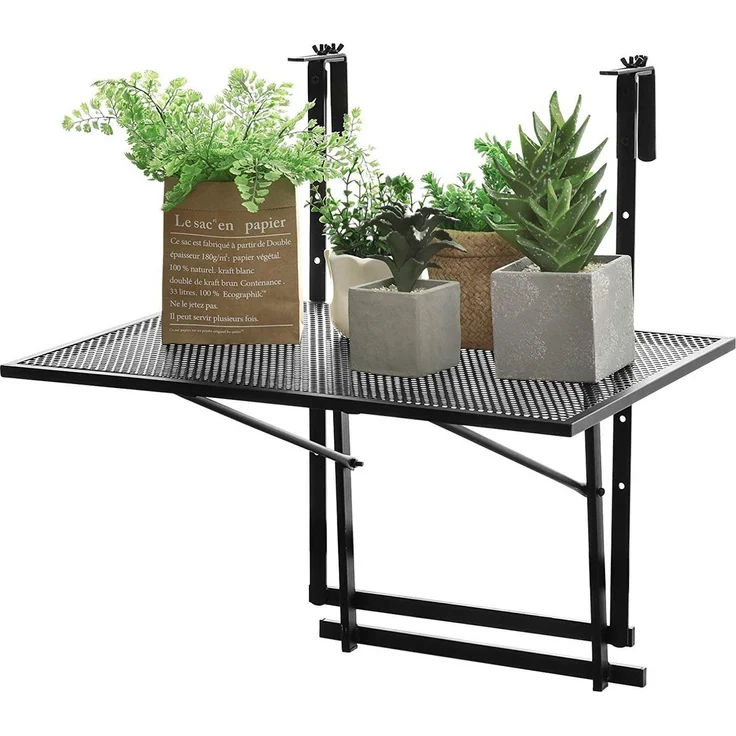COSTWAY Balkonhängetisch klappbar, Klappbar Metall, 5-stufig höhenverstellbar – Bild 1