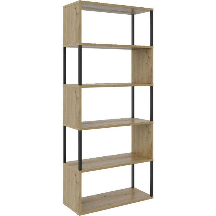 XORA 'ARTLINE' Raumteiler Regal breit, Melamin Eiche Artisan, 70 x 161 x 30 cm, mit 5 Fächern – Bild 6