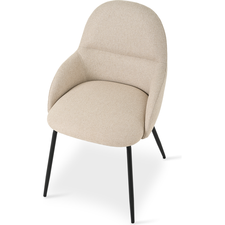 GOEURVANT 1438 Esszimmerstühle 6er-Set mit Armlehnen, Webstoff - Beige – Bild 4