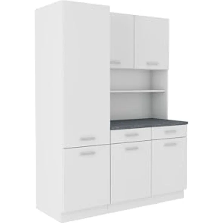 Buffet Küche 'Mario 150 cm' Spanplatte Weiß Matt, 150 x 200 x 60 cm