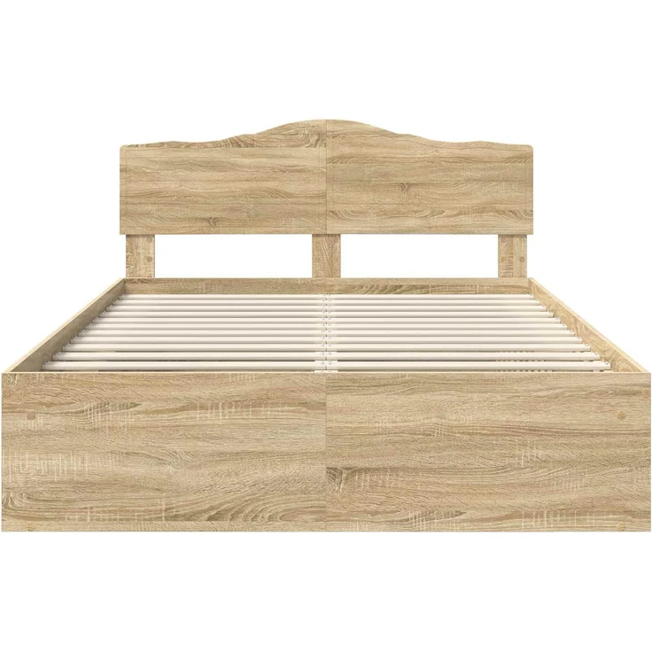 vidaXL Bettrahmen Sonoma-Eiche 150 x 200 cm Massives Kiefernholz 3412882 – Bild 6