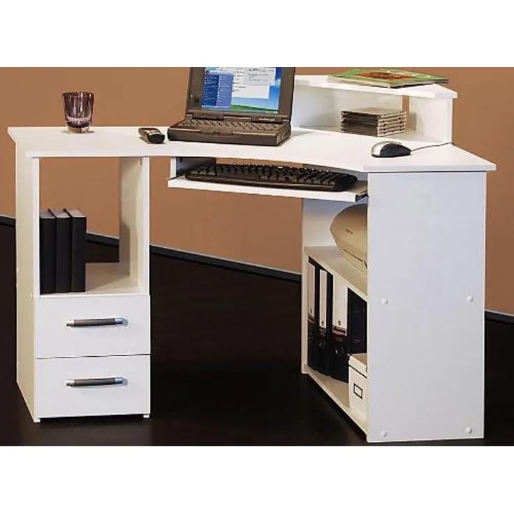 Eck-Schreibtisch weiß Schreibtisch Bürotisch - (409)