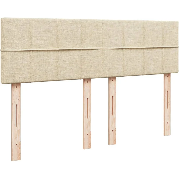 vidaXL Boxspringbett mit Matratze Creme 140x200 cm Stoff 3288216 – Bild 5