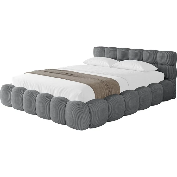 ALTDECOR Polsterbett LEYA-v1 (Polsterbett mit Bettkasten und Lattenrost, Boxbett ohne Matratze), Doppelbett mit Stauraum, Bett mit Kopfteil – Bild 2