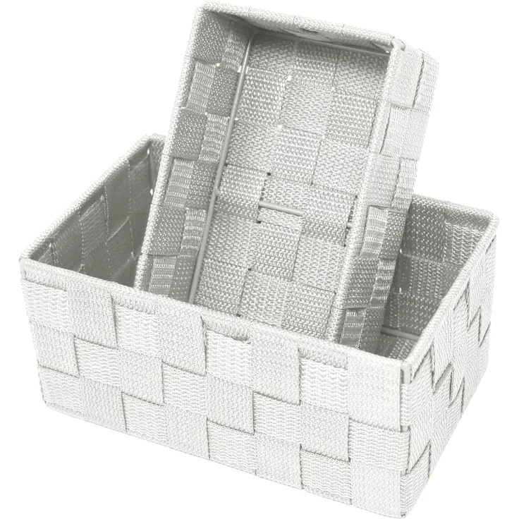 Lashuma Aufbewahrungskorb (Set, 2 St), leere Badezimmer Körbe silber