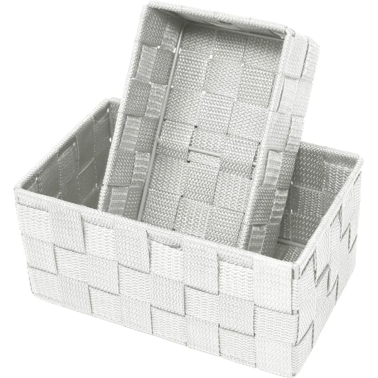 Lashuma Aufbewahrungskorb (Set, 2 St), leere Badezimmer Körbe silber – Bild 1