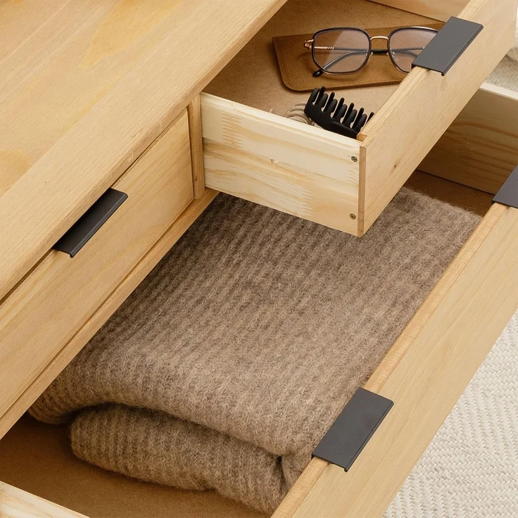IDIMEX Kommode TEPERA, Schubladenschrank aus Massivholz mit Stauraum, Gebeizt/Gewachst – Bild 6