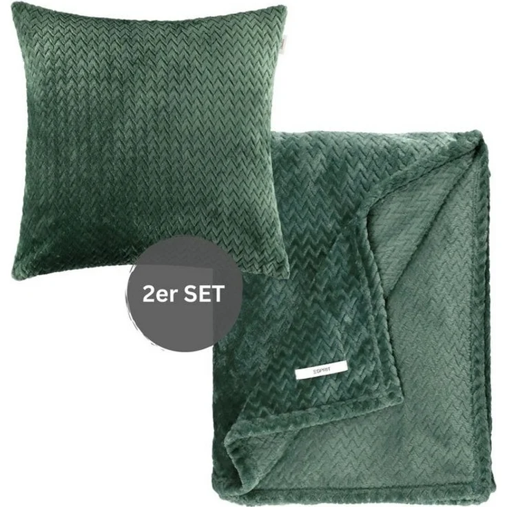 Esprit Tagesdecke COMFY-2 Wohndecke Set, 140 x 190 cm in Grün – Bild 1