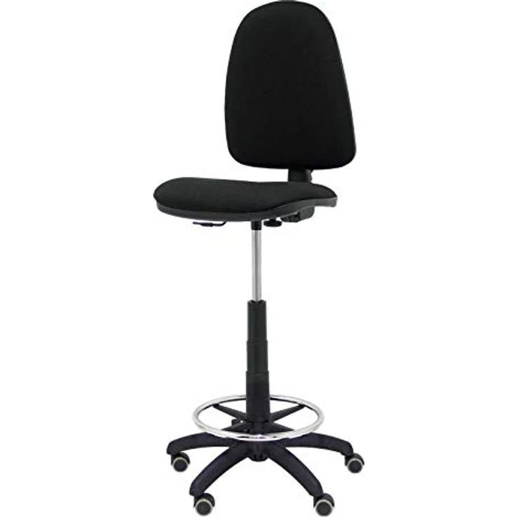Piqueras y Crespo T04CP – ergonomischer Hocker, höhenverstellbar, Ring zum Abstützen der Füße, Rollen Schwarz – Bild 5