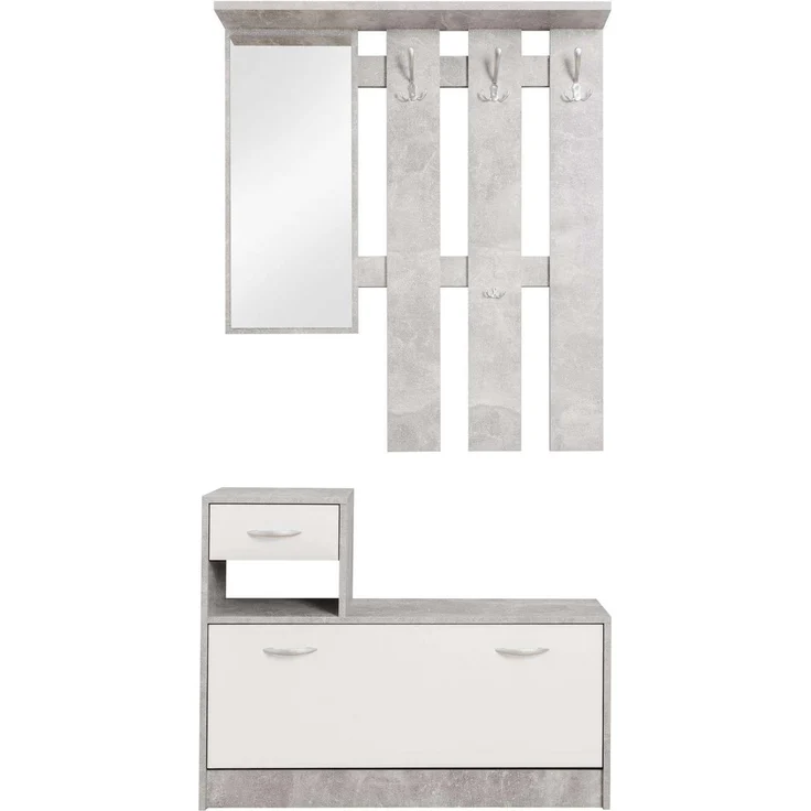 Esidra Dmora - Armadio multiuso Sillano, Mobile multifunzione portascope, Guardaroba a 3 ante, 116x35h190 cm, Bianco – Bild 1