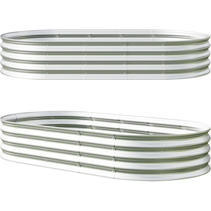 Homerecommend Hochbeet 2er Set 180x90x30 cm, Gartenbeet aus verzinktem Stahl, für Kräuter und Gemüse, Silber – Bild 7