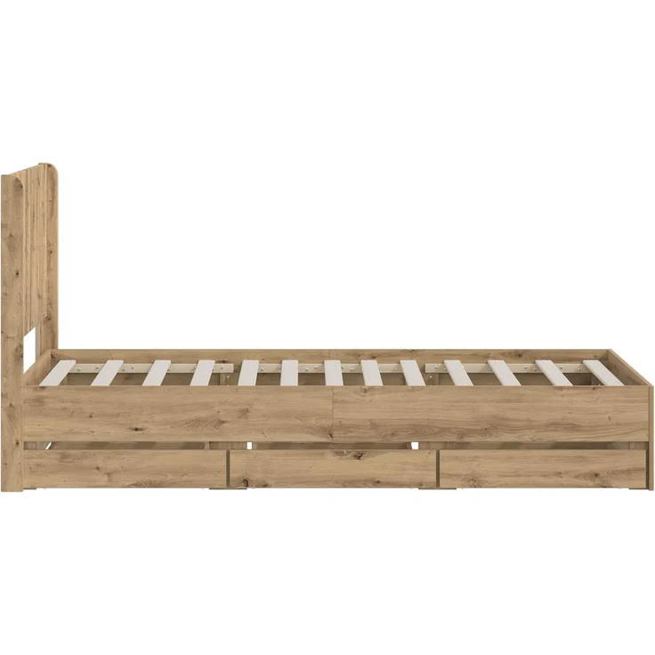 vidaXL Bettgestell mit Stauraum und Kopfteil Artisan-Eiche 90 x 200 cm 3445813 – Bild 5