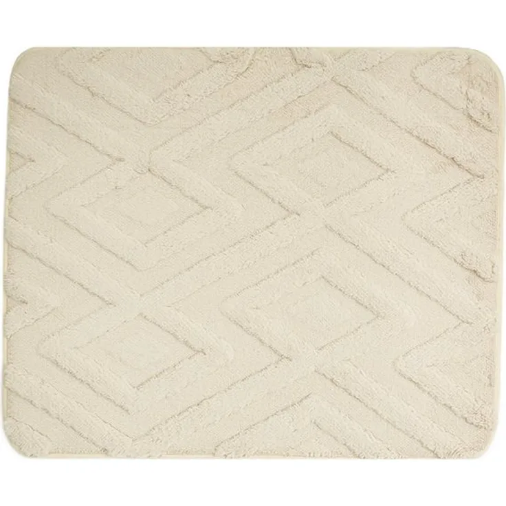Almina Badematte Elegance WC-Set, 2-tlg. mit Diamant-Jaquard-Struktur, rutschhemmend, 100% Polyester, Badteppich 100 x 60 cm, WC-Vorleger 60 x 50 cm