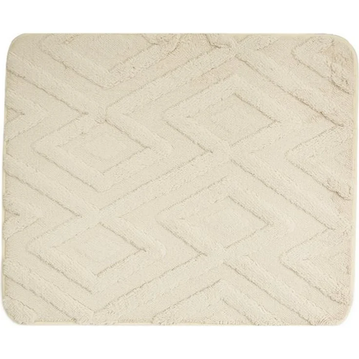 Almina Badematte Elegance WC-Set, 2-tlg. mit Diamant-Jaquard-Struktur, rutschhemmend, 100% Polyester, Badteppich 100 x 60 cm, WC-Vorleger 60 x 50 cm