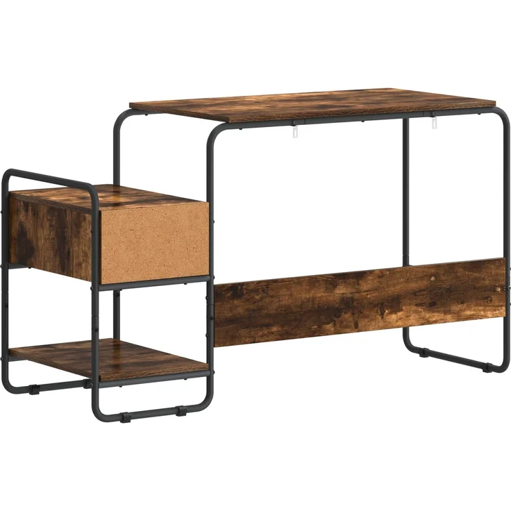 vidaXL Schreibtisch mit Stauraum Räuchereiche 131,5 x 50 x 75,5 cm 8008046 – Bild 6