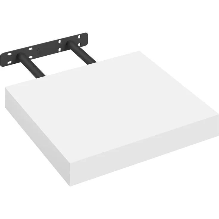 eSituro Wandregal, schwebendes Regal für Wandmontage, Schweberegal Hängeregal Wandbrett im Wohnzimmer Schlafzimmer Küche Badezimmer, arktisweiß, MDF, 25 x 3,8 x 22,9 cm