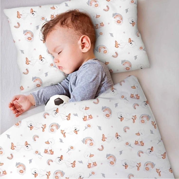 Amilian Kinderbettwäsche 100x135 - Bettwäsche Kinder - Kopfkissenbezug 40x60 cm Babybettwäsche, 2 teilig, 100% Baumwolle, für Mädchen und Jungen – Bild 2
