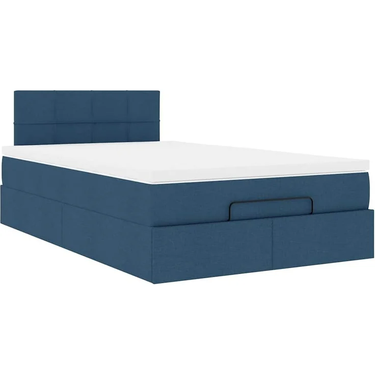 vidaXL Ottomane Bett mit Matratze & LEDs Blau 120x200 cm Stoff 3312304 – Bild 6