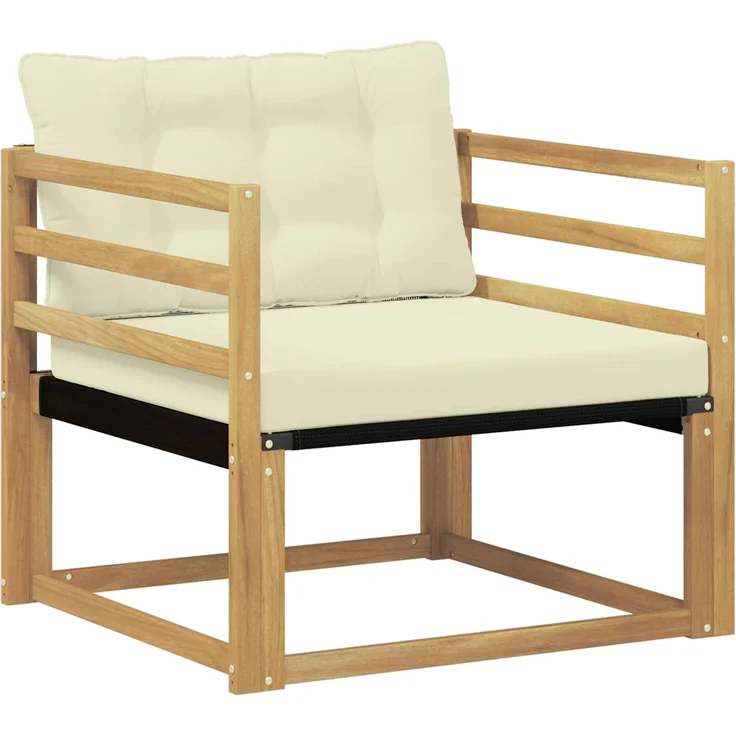 vidaXL Outdoor-Sofagarnitur Massives Akazienholz und Textilene Weiß 3439052 – Bild 2