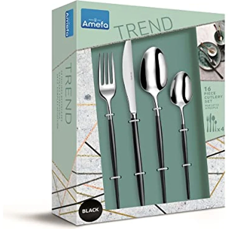 Amefa SOPRANO Besteckset 16-teilig PVD schwarz mattiert – Bild 5
