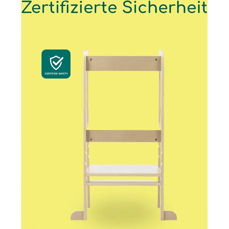 Bebeconfort Hoya, Montessori Lernturm Kinder, 1,5–6 Jahre (10–30 kg), 3-Stufig Höhenverstellbar, Sicherheitszertifikat, 6,2 kg Leichter Tritthocker Kinder, Langlebiges Design, Natural Wood – Bild 4